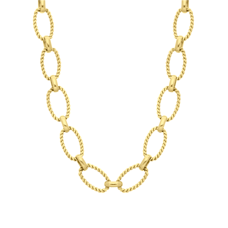 Gerecycled stalen 18 karaat goldplated ketting isabella