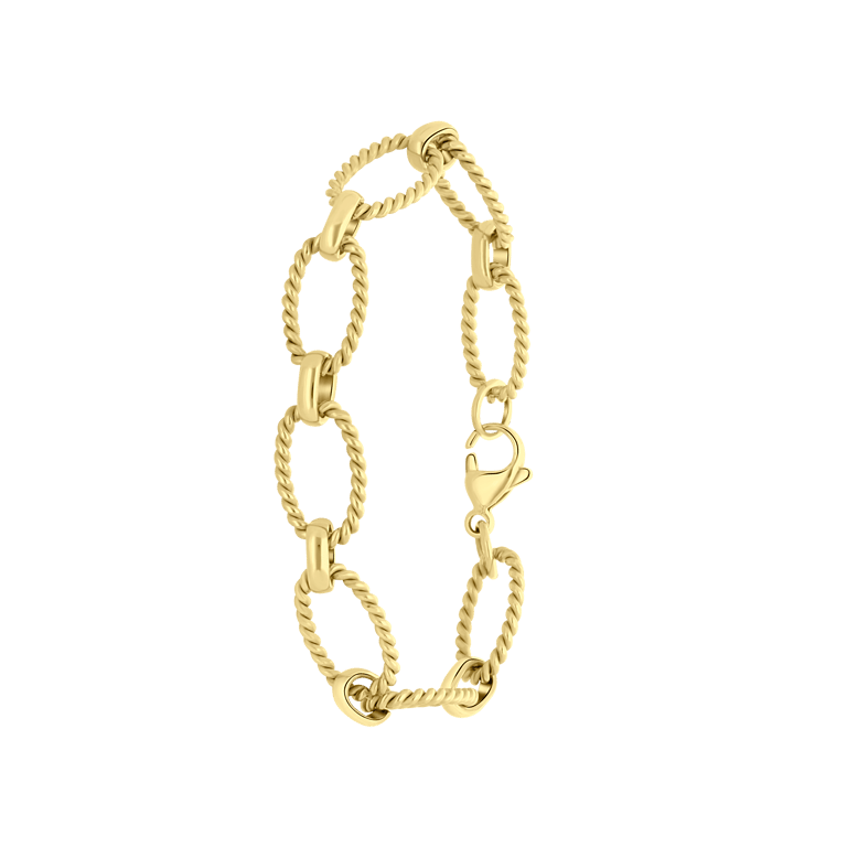 Gerecycleerd stalen 18 karaat goldplated armband isabella