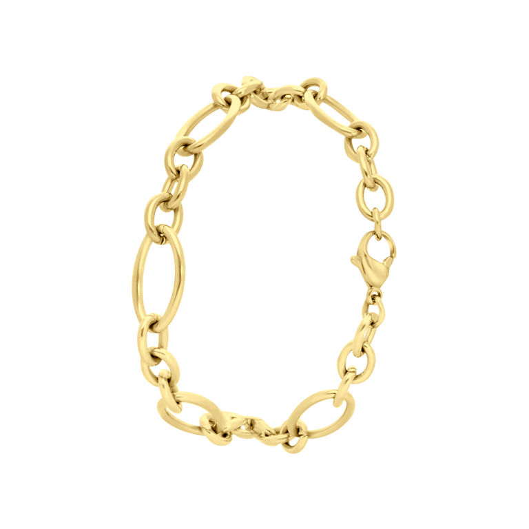 Stalen goldplated fantasiearmband voor dames