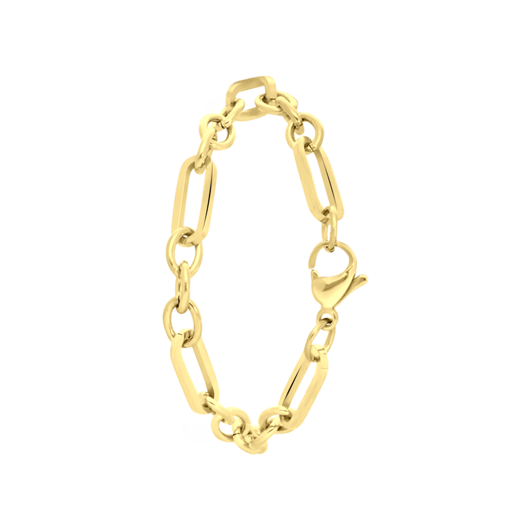 Stalen goldplated fantasiearmband voor dames