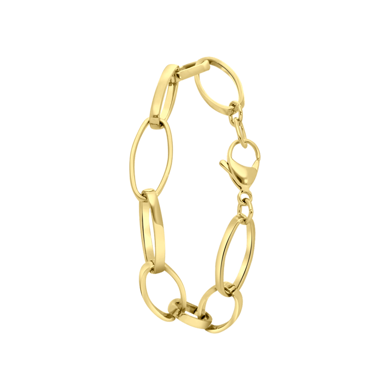 Stalen goldplated fantasiearmband zonder hanger met plating voor dames