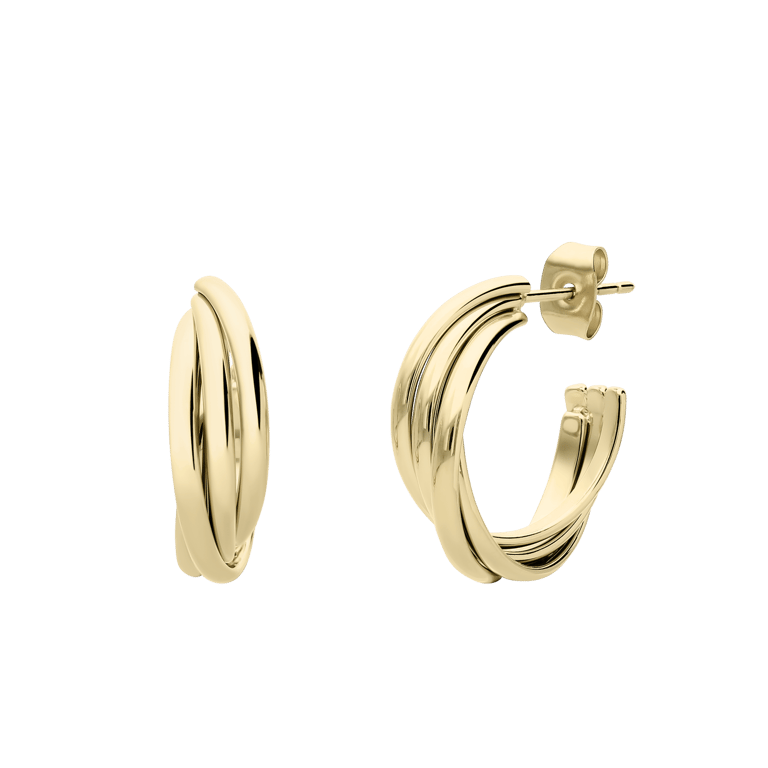 Ohrringe, Edelstahl, vergoldet (750 Gold), Yvette