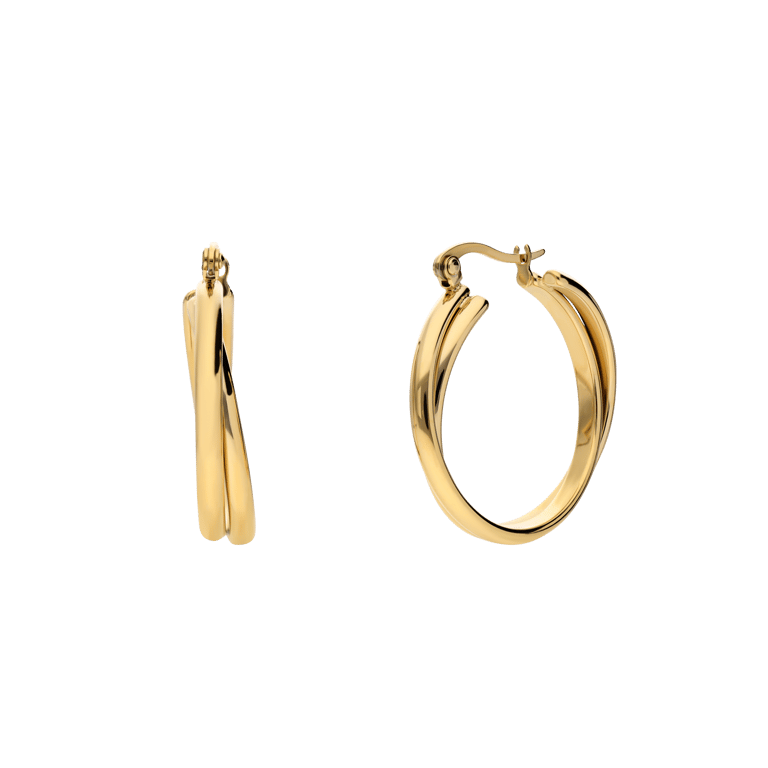 Camille gerecycled stainless steel 18 karaat goldplated oorringen voor dames