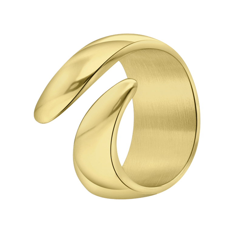 Gerecycled stalen 18 karaat goldplated ring Paulette