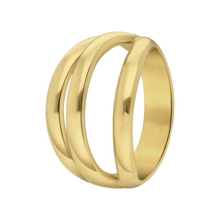 Gerecycled stalen 18 karaat goldplated ring Aglae