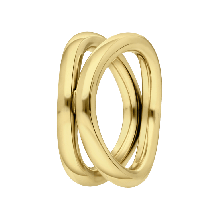 Gerecycled stalen 18 karaat goldplated ring Amandine