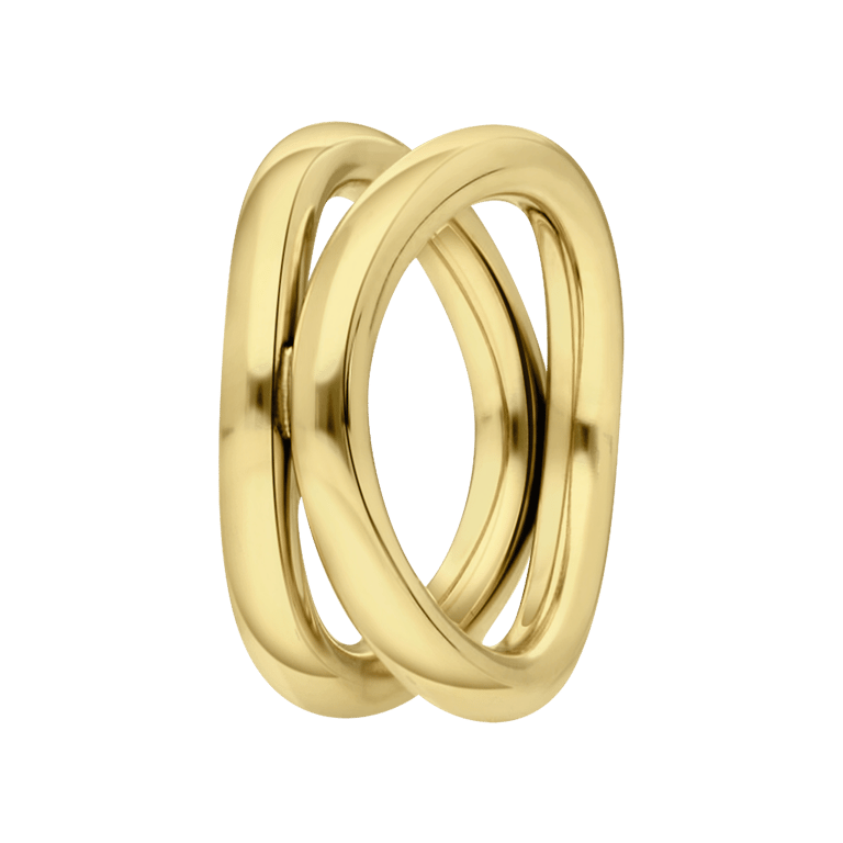 Stalen goldplated ring voor dames