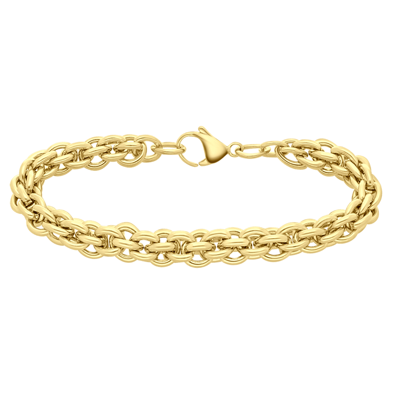 Stalen goldplated fantasiearmband voor dames