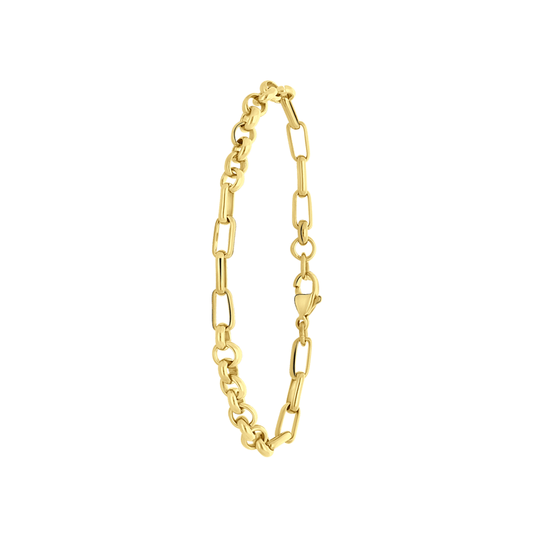 Stainless steel goldplated fantasiearmband voor dames