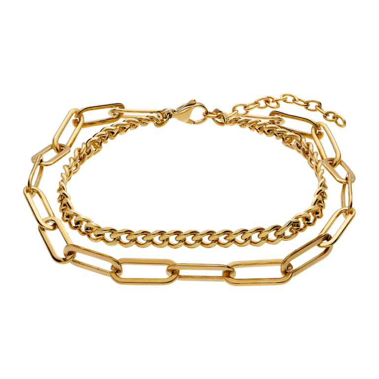 Gerecycled stalen 18 karaat goldplated armband ariane