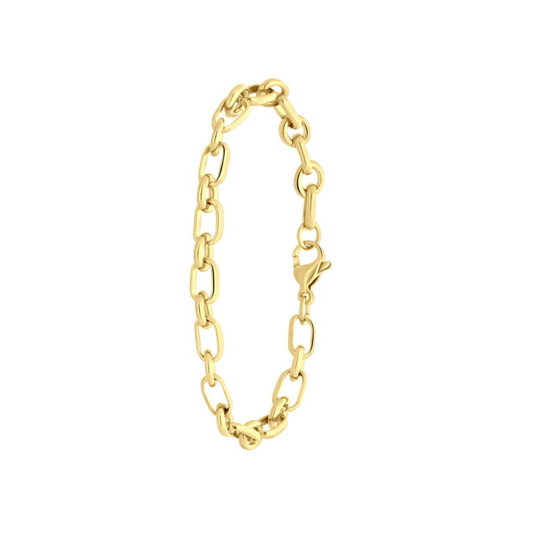 Stalen goldplated fantasiearmband voor dames