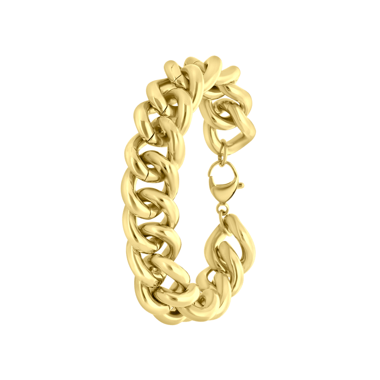 Stalen goldplated fantasiearmband voor dames