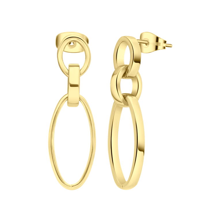 Camille gerecycled stainless steel 18 karaat goldplated oorhangers voor dames