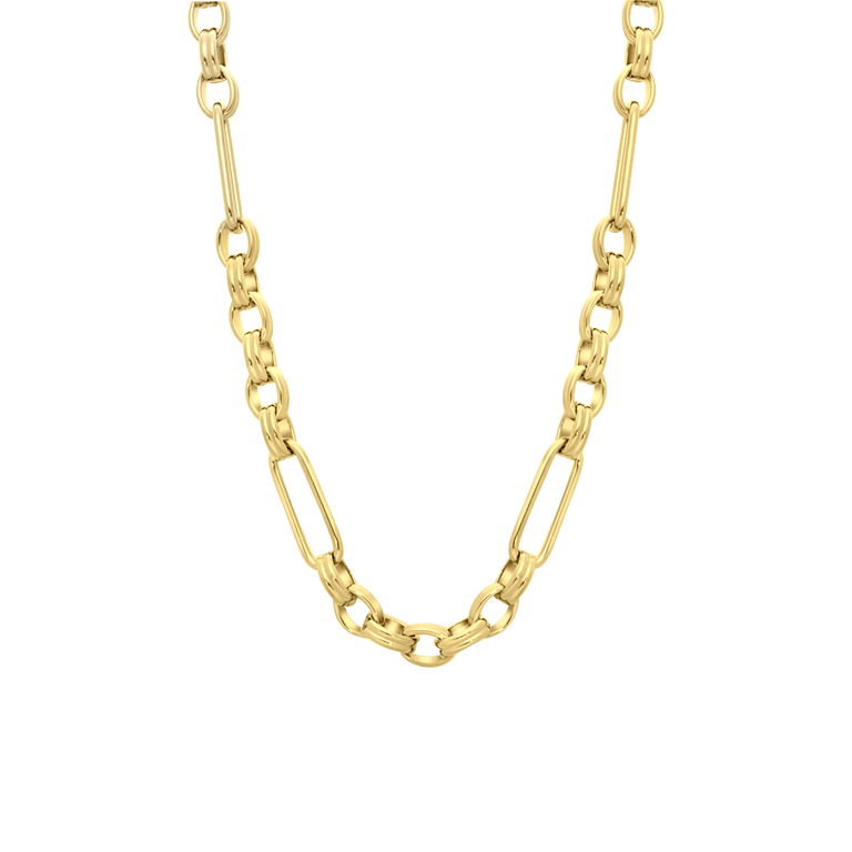 Gerecycleerd stalen 18 karaat goldplated ketting amelie