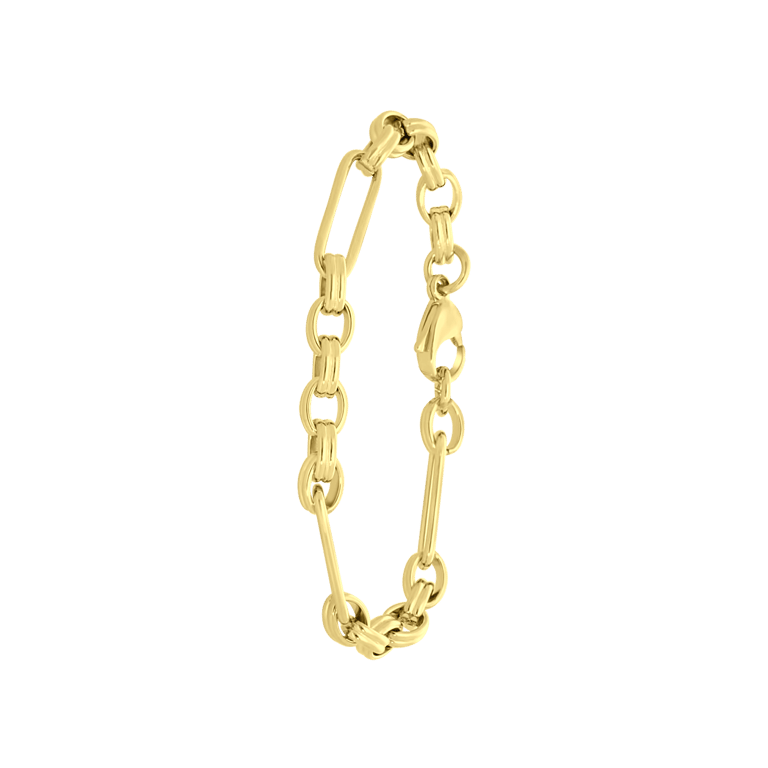 Gerecycled stalen 18 karaat goldplated armband Amelie