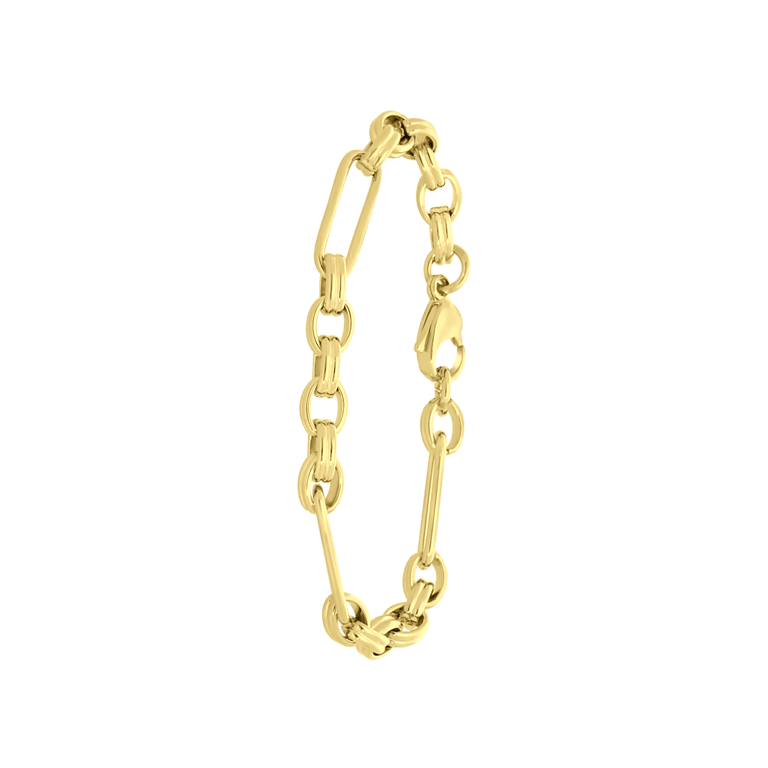 Stalen goldplated fantasiearmband voor dames