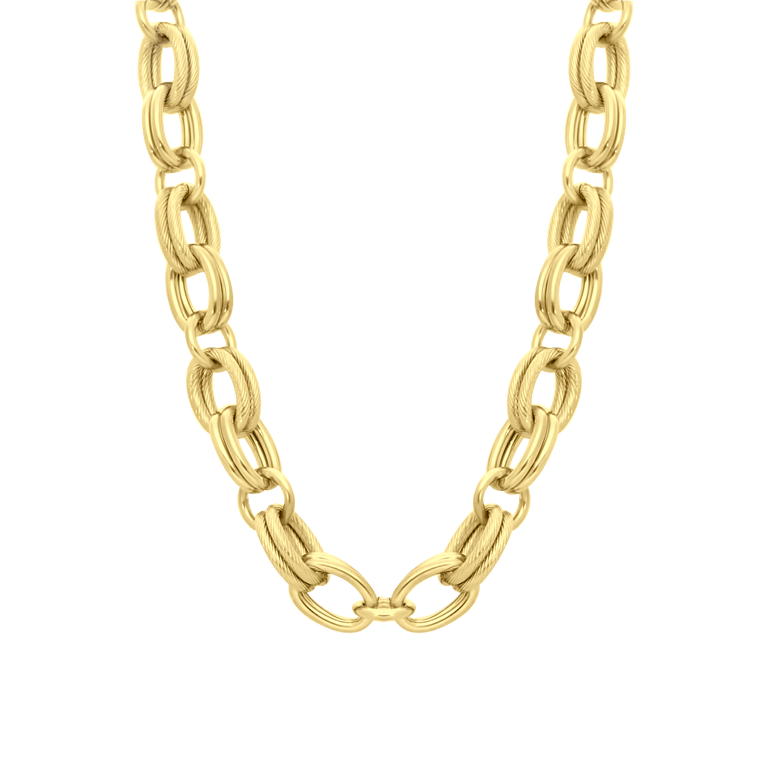 Gerecycled stalen 18 karaat goldplated ketting cecile