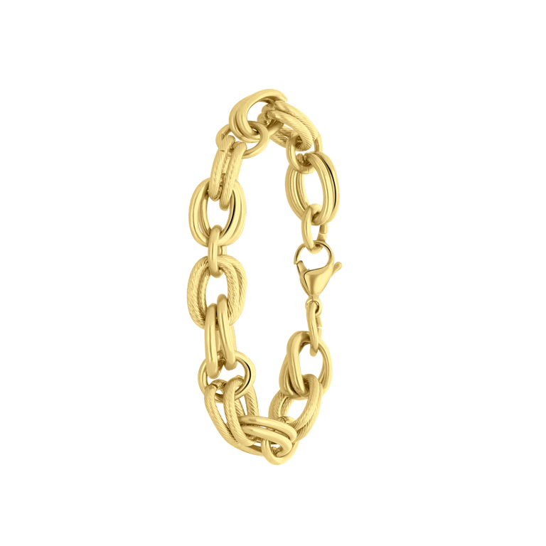 Gerecycled stalen 18 karaat goldplated armband cecile