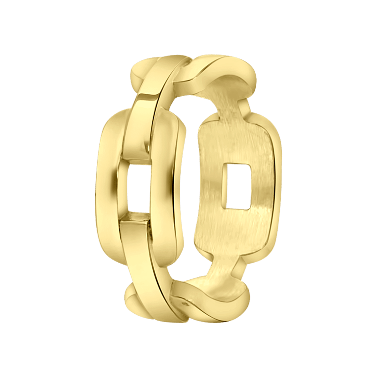 Stalen goldplated ring voor dames