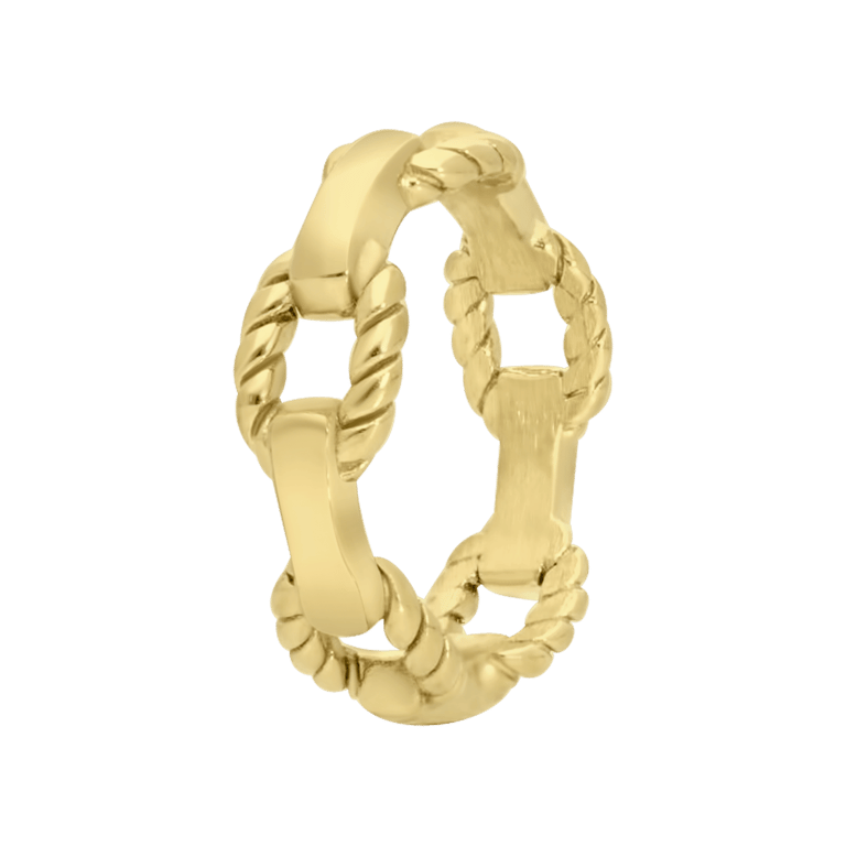 Stainless steel goldplated ring voor dames