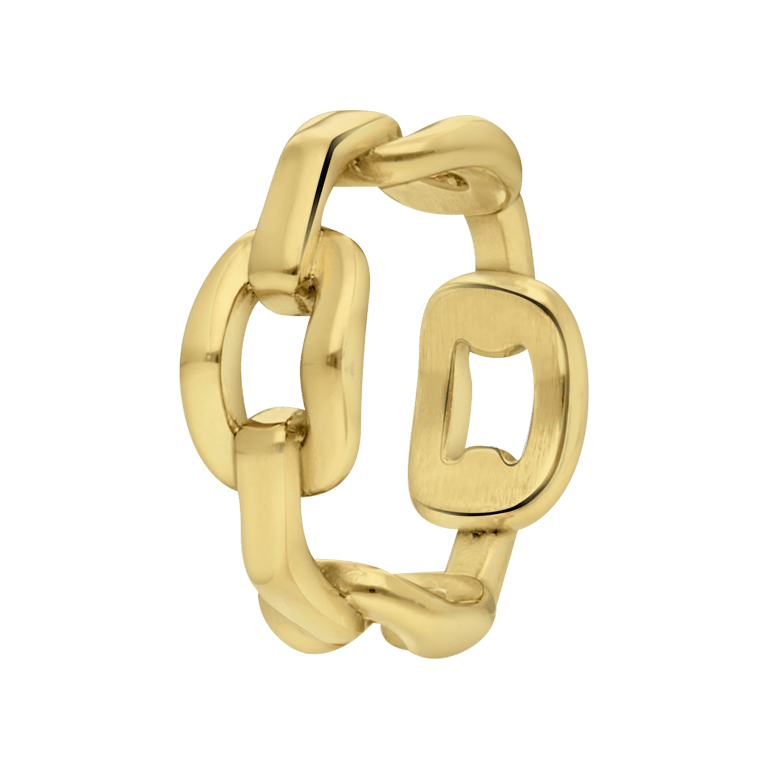 Stalen 18 karaat goldplated ring Blaise