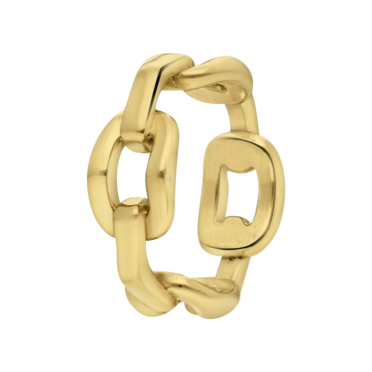 Stalen goldplated ring voor dames