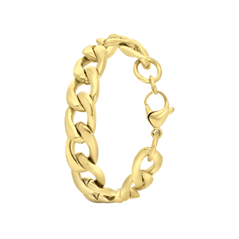 Stalen goldplated fantasiearmband voor dames