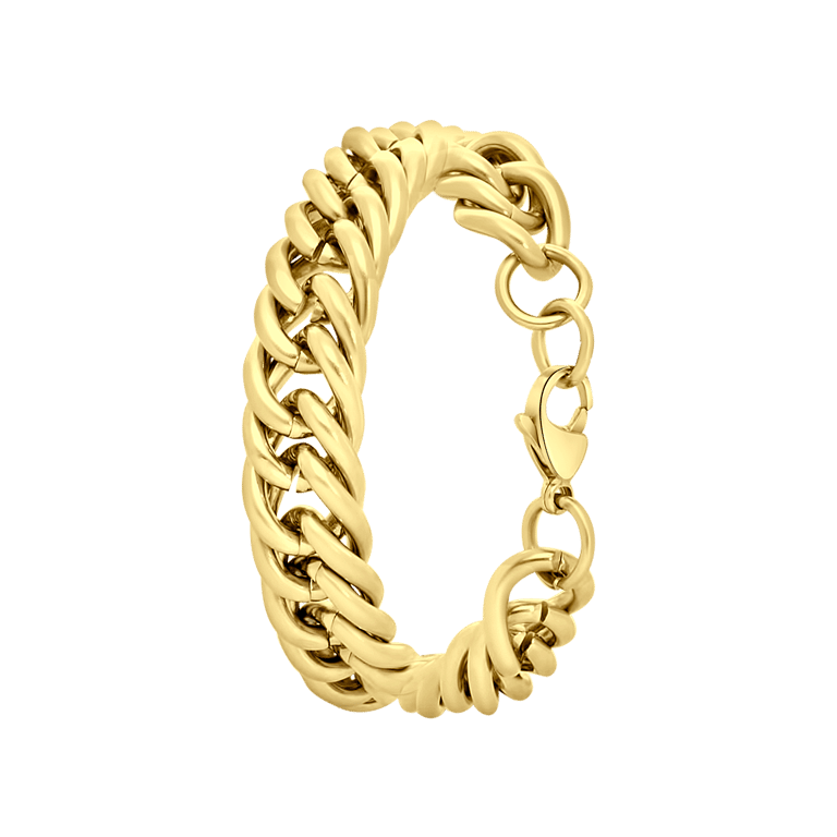 Stainless steel goldplated fantasiearmband voor dames