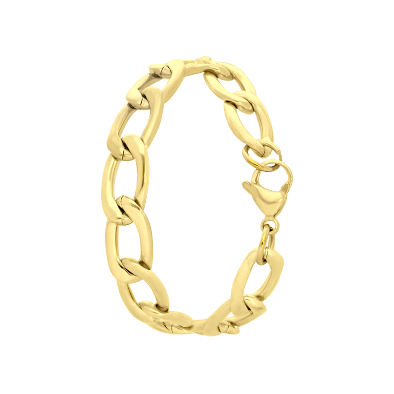 Stalen goldplated fantasiearmband voor dames