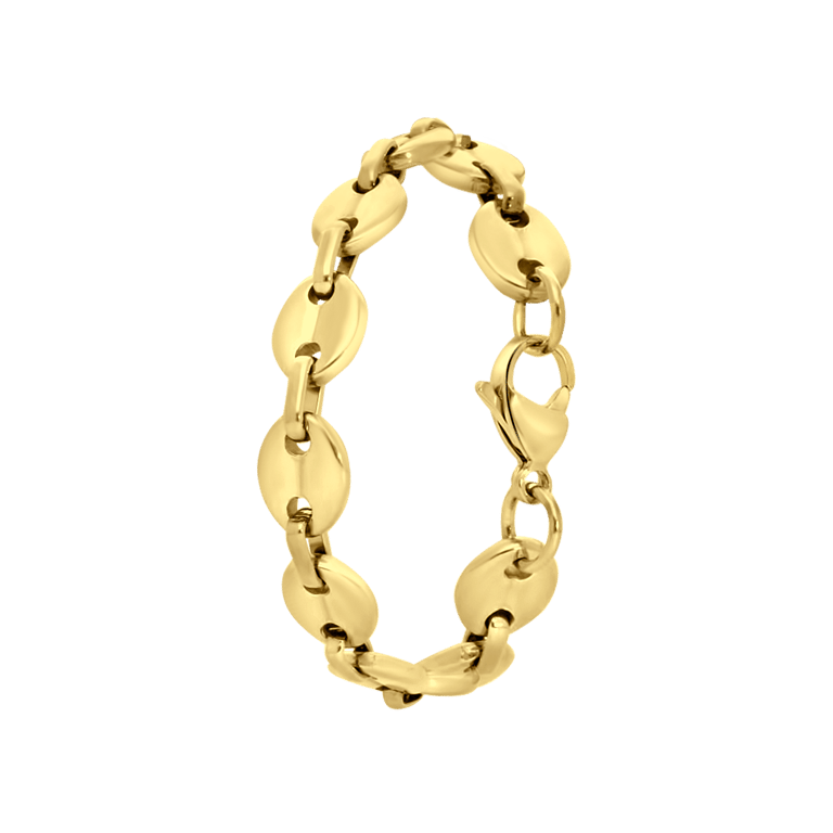 Stalen goldplated fantasiearmband voor dames