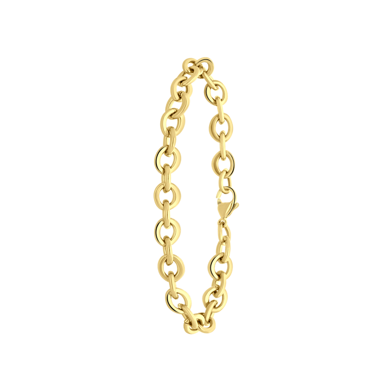 Stalen goldplated fantasiearmband voor dames