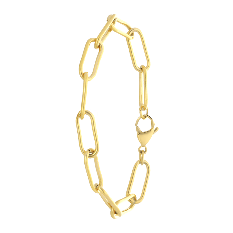 Stalen goldplated fantasiearmband voor dames