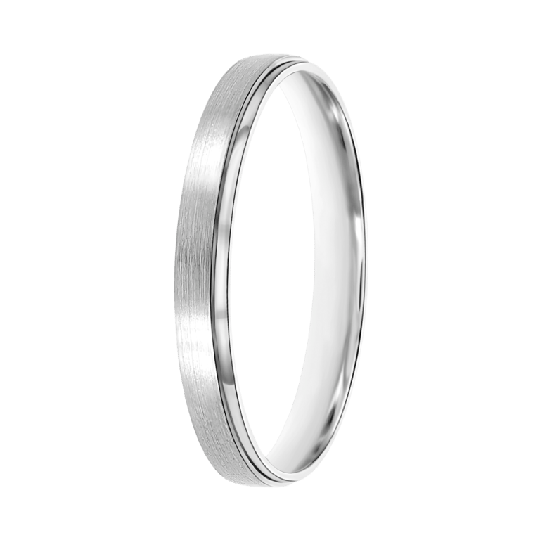 Trauring für Herren, 585 Weißgold, 3 mm, Elif TW 304