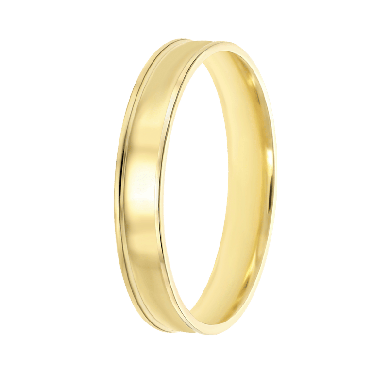 Trauring für Herren, 585 Gelbgold, 4 mm, Nisa TW 453