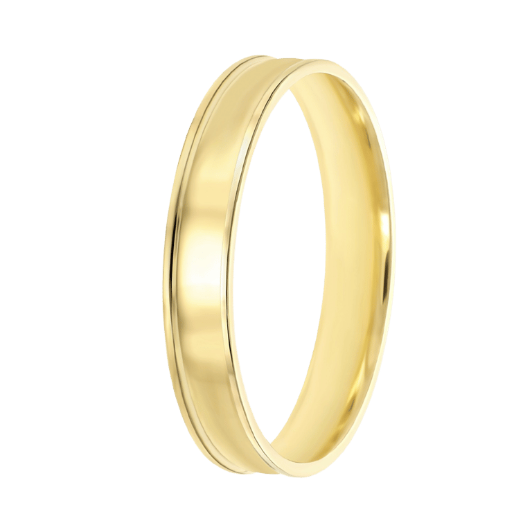 Trauring für Herren, 375 Gelbgold, 4 mm, Nisa TW 453