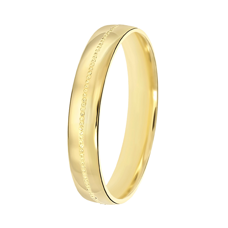 Trauring für Herren, 375 Gelbgold, 4 mm, Nora TW 454