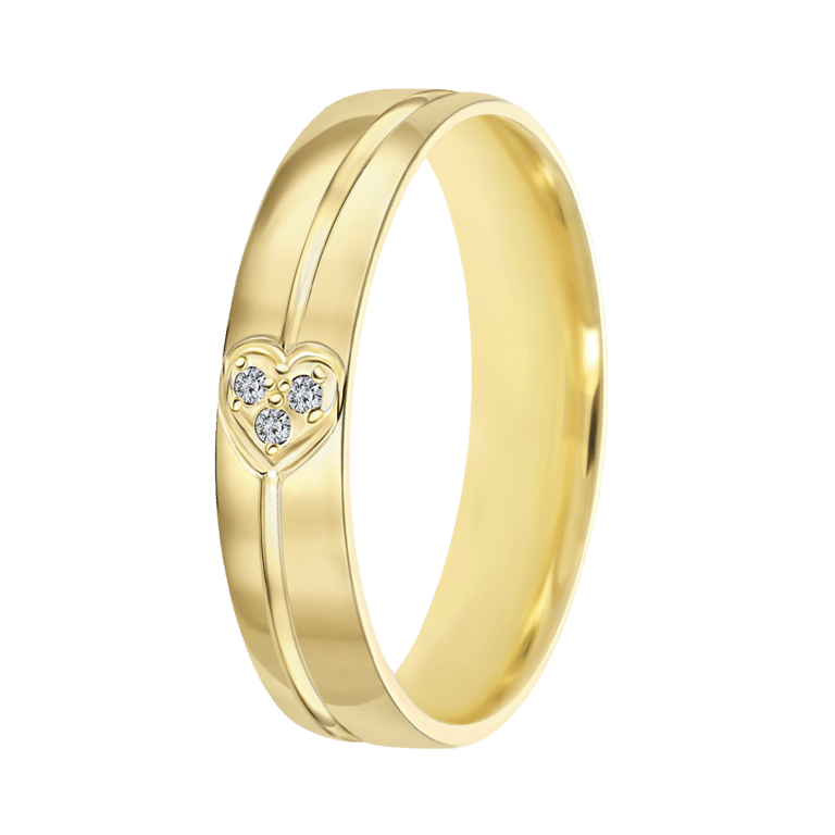 14K geelgouden dames trouwring 4mm Sterre TW 457