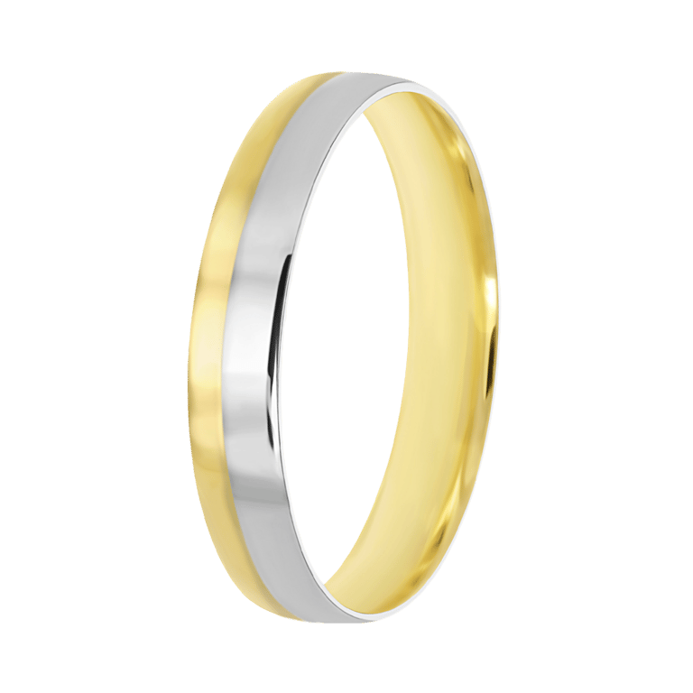 Bicolor-Trauring für Herren, 585 Gold, 4 mm, Yara TW 460