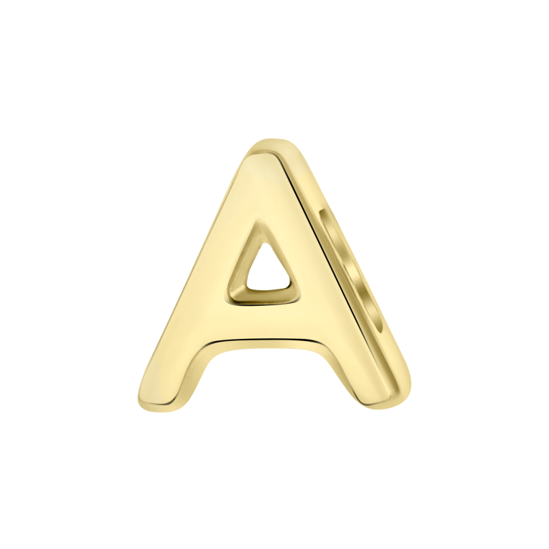 Gerecycleerd stainless steel goldplated charm letter