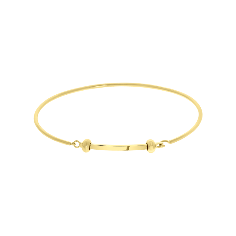 Gerecycled stalen goldplated armband bangle voor bedels