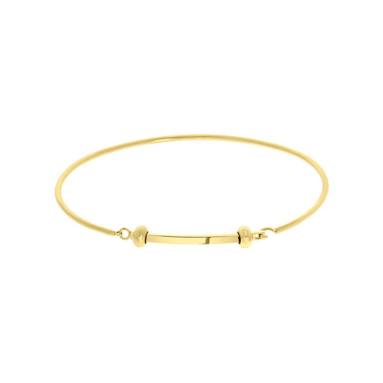 Gerecycleerd stalen goldplated armband bangle voor bedels