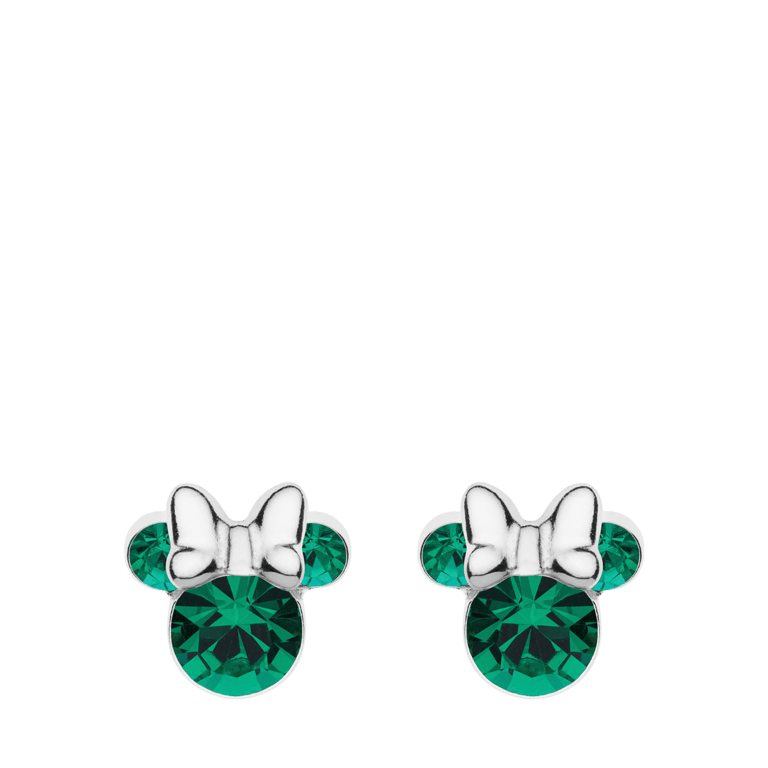 Zilveren Disney Minnie oorbellen geboortestenen