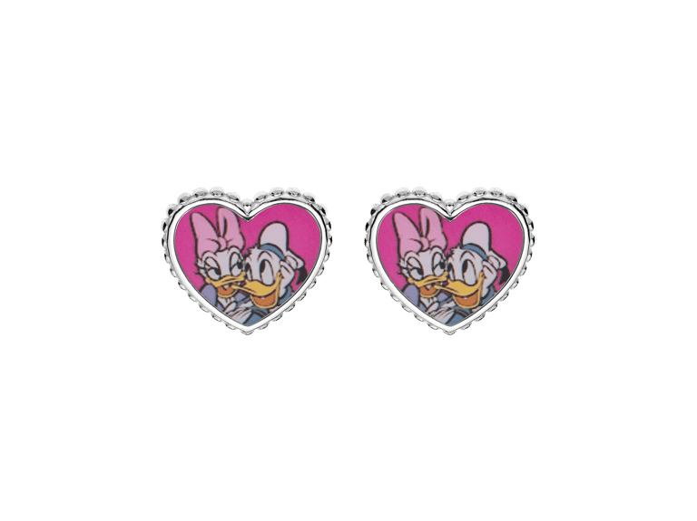 Zilveren Disney Daisy&Donald Duck oorbellen