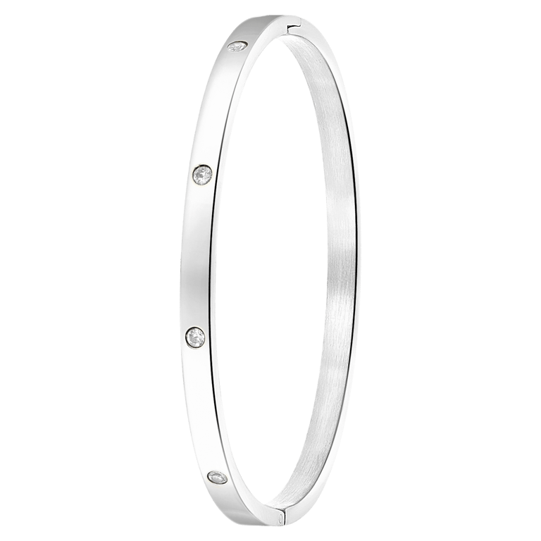 Bangle-Armreif, Edelstahl, Geburtssteine
