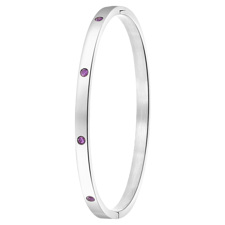 Stalen armband bangle geboortestenen