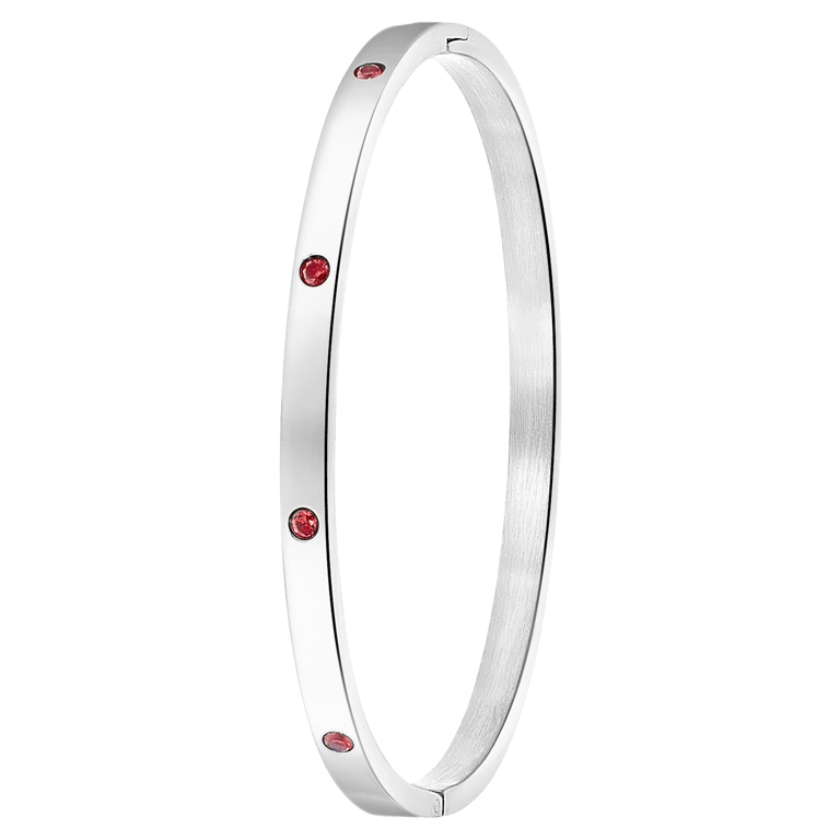 Stainless steel armband bangle geboortestenen