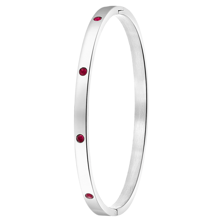 Bangle-Armreif, Edelstahl, Geburtssteine