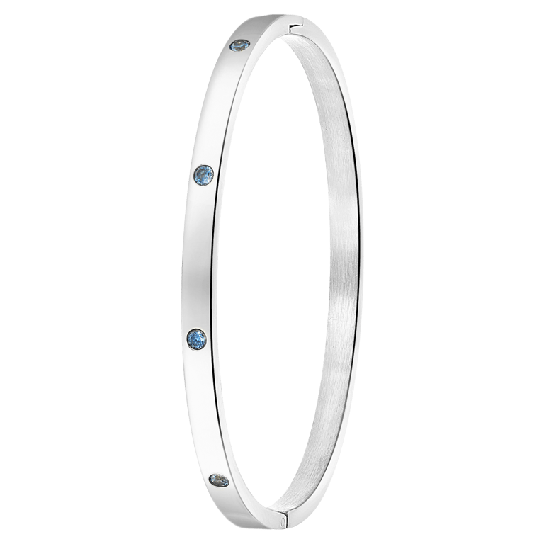 Stalen armband bangle geboortestenen