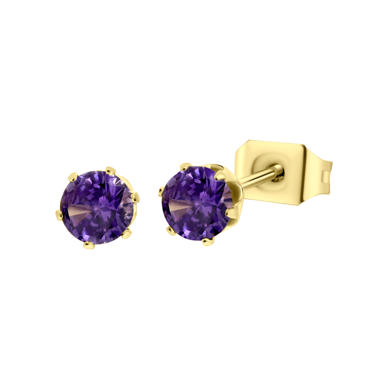 Stalen goldplated oorbellen geboortestenen