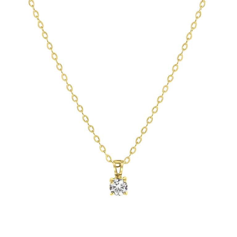 Stalen goldplated ketting met hanger geboortesteen voor dames